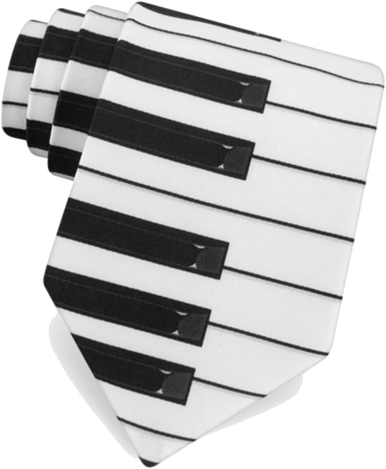 Wild Ties Piano Keys White Microfiber Tie