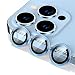 Produktbild qichenlu 6 Stück2 Sets Kamera Linsen Glas mit Aluminium Rand kompatibel mit iPhone 13 Pro/iPhone 13 Pro Max,Einzeln Linsenabdeckung Metall Rahmen (Blau) Hinten Kamera Schutzfolie