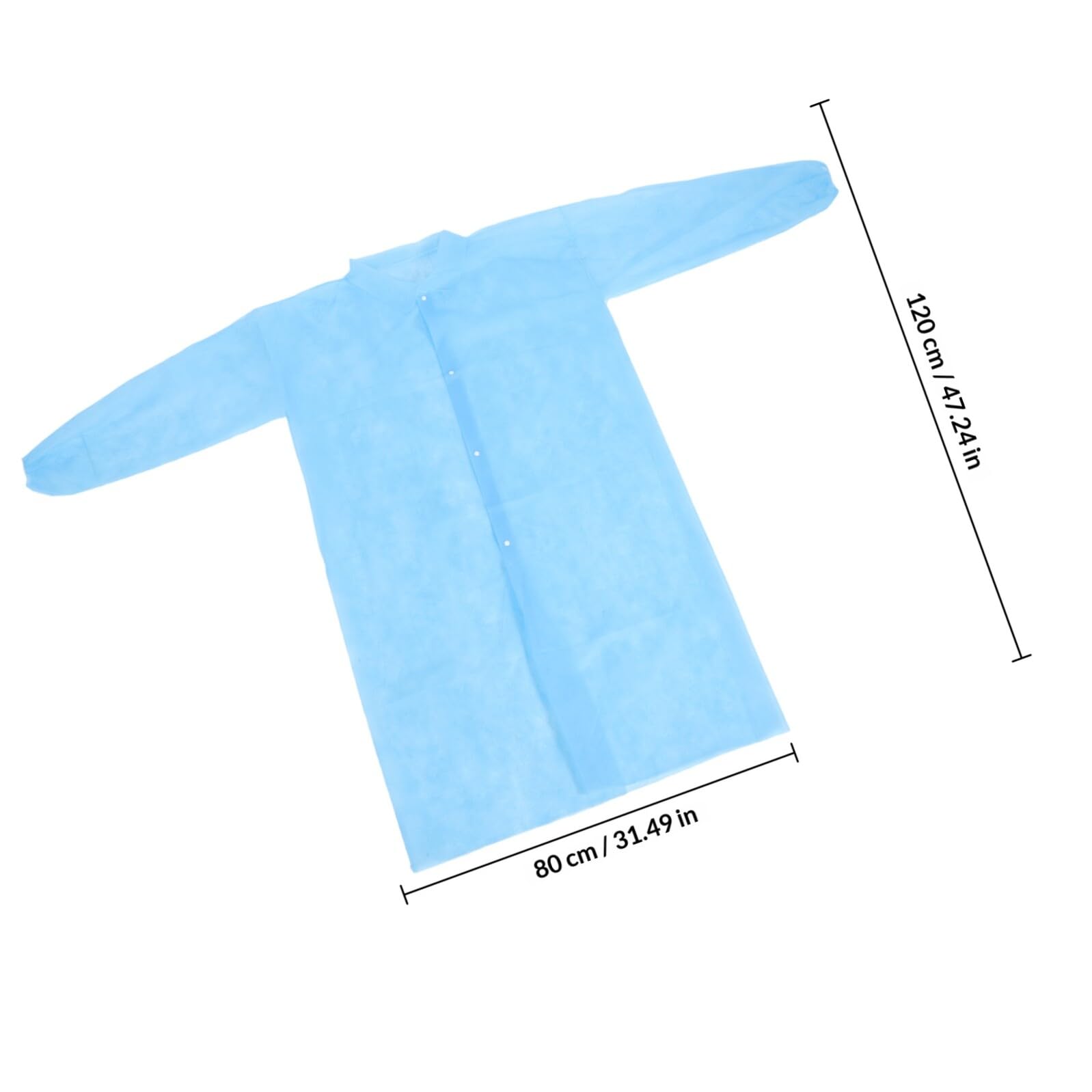 Zerodeko Camici Monouso Laboratorio 10 Pezzi Non Tessuto Blu Bottoni Comodi per Ambienti di Lavoro Protezione e Comfort 3xl