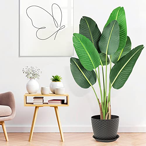 Amyove 48" Artificial Tree Bird of Paradise Artificial Plant Faux Plant for Home Decor Indoor Outdoor Office