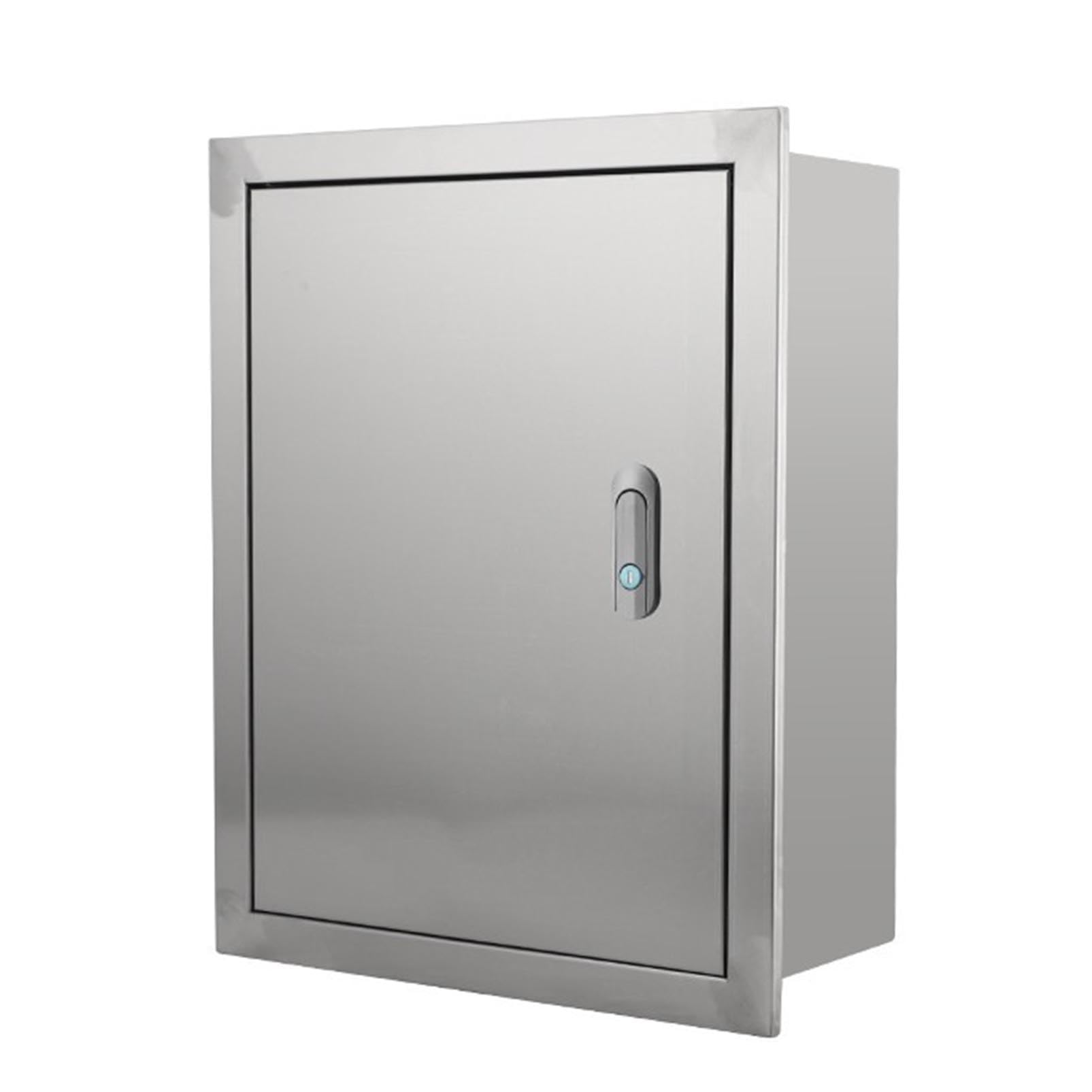 Cajas de pared para instalaciones electrónicas, Caja eléctrica empotrada de acero inoxidable, con cerradura, varios tamaños(50x18x60cm)