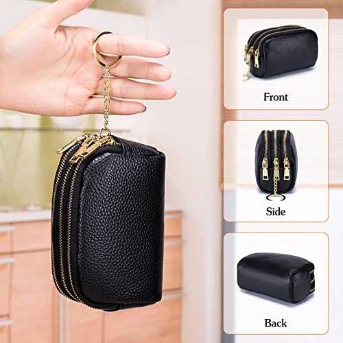 Key case para hombres mujeres multifunción con monedero integrado 5