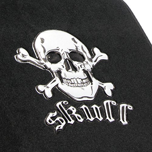 Bdk White Skull Design Carpet Car Floor Mats For Auto Van Truck Suv-4 Pieces Front & Rear Full Set With Rubber Backing-Universal Fit #TOP6