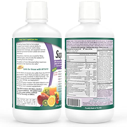 Vital Earth Minerals Super Multi - Liquid Multivitamins for Women, Men, and Kids, Liquid Vitamins & Minerals with Fulvic Acid for Max Absorption, MTHFR Support, 32 Oz - Image 3