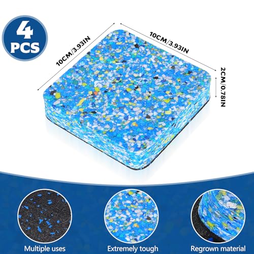 Schalldämmpads für Waschmaschinensockel – 4er Set Antivibrationsmatte 10x10x2cm für Waschmaschine & Trockner& Fitnessgeräte – Hochleistungs-Gummi, rutschfest & Bodenschonend, Extrem Belastbar