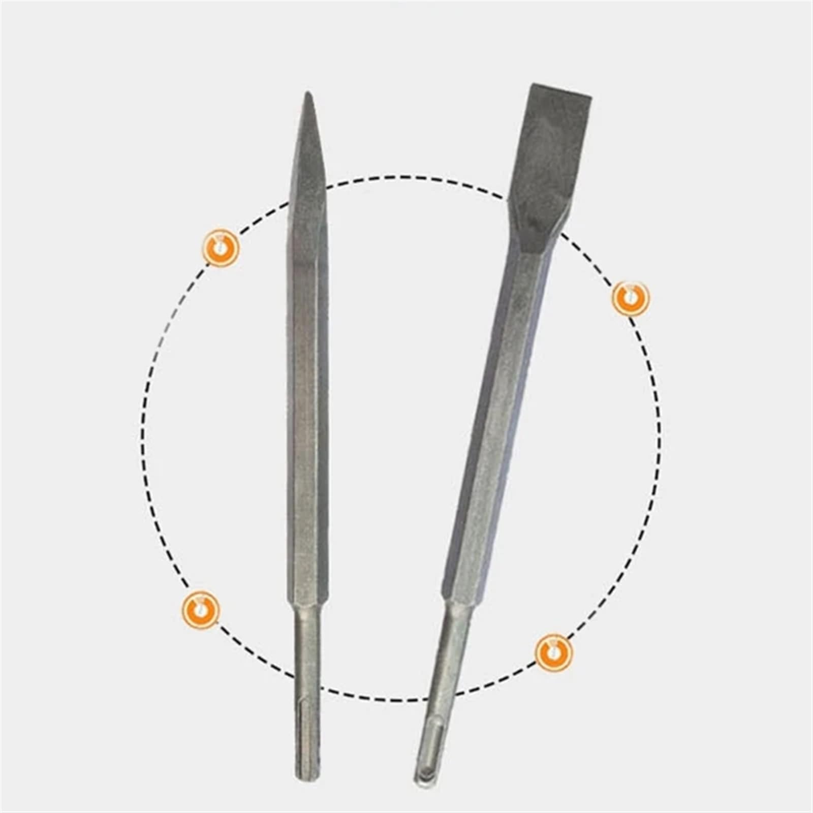 Scalpello Muratore 4 Pezzi scalpelli Set Point sgorbia Martello Piatto Punta Trapano ammer Trapano Muro di Cemento Punta utensile Manuale