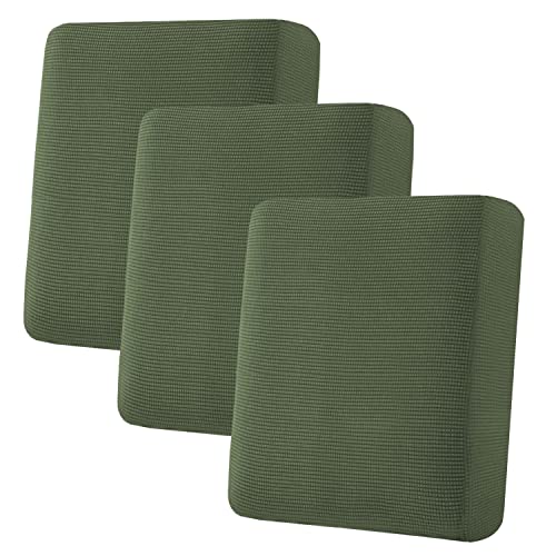 H.Versailtex PART-HVSEATCUSHION-3BRONZEGREEN Super Stretch Individual Seat Cushion Covers Sofa Covers Couch Slipcover Sets Thick Jacquard Textured Twill Fabric cover