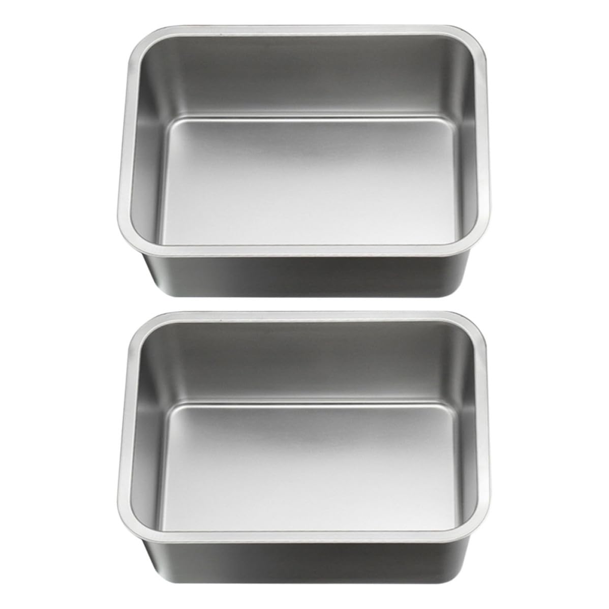 FOMIYES 2 Stück Edelstahl Buffet Snackplatte Rechteckig 1,5l Silber