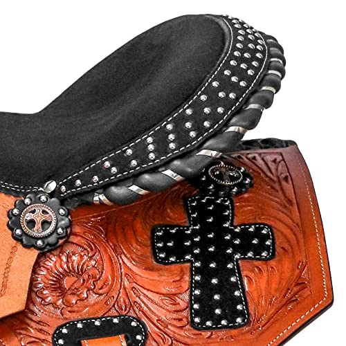 Horse Saddlery Impex Handmade Western Premium Leather Barrel Racing Trail Equestrian Horse Saddle Get Matching Headstall Breast Collar Reins Girth. Size15-17 (17" Inches Seat) #TOP5