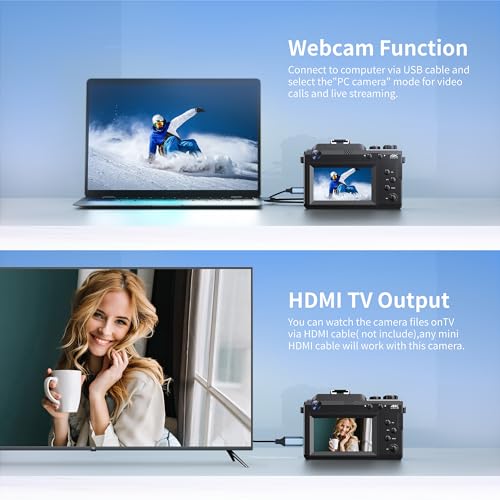 Camera-for-Photography-4K-Digital-Camera-Anti-Shake-56MP-Compact-Video-Camera-with-18X-Digital-Zoom-Travel-Autofocus-WiFi-Vlogging-Camera-Point-and-Shoot-Camera-with-64GB-TF-Card-2-Batteries