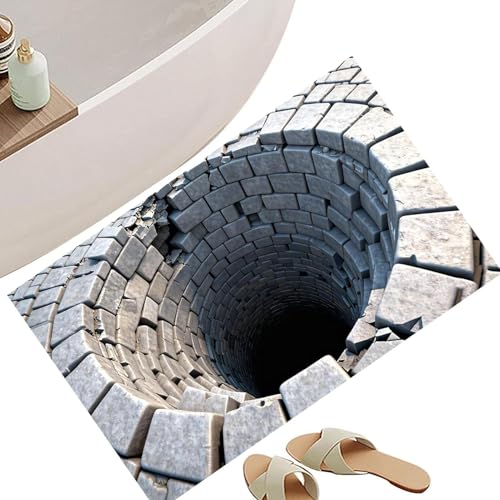Zerbino Tappeto Ingresso - Entry Mat - Non Slip Easy Clean - Optical Illusion Area Rug Bath Mat | For Bedroom Guesthouse Sofa Si