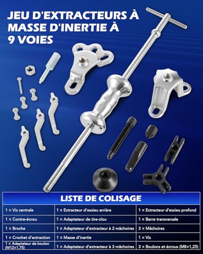 Kit d'arrache moyeu pour extraire facilement les roulements grippés