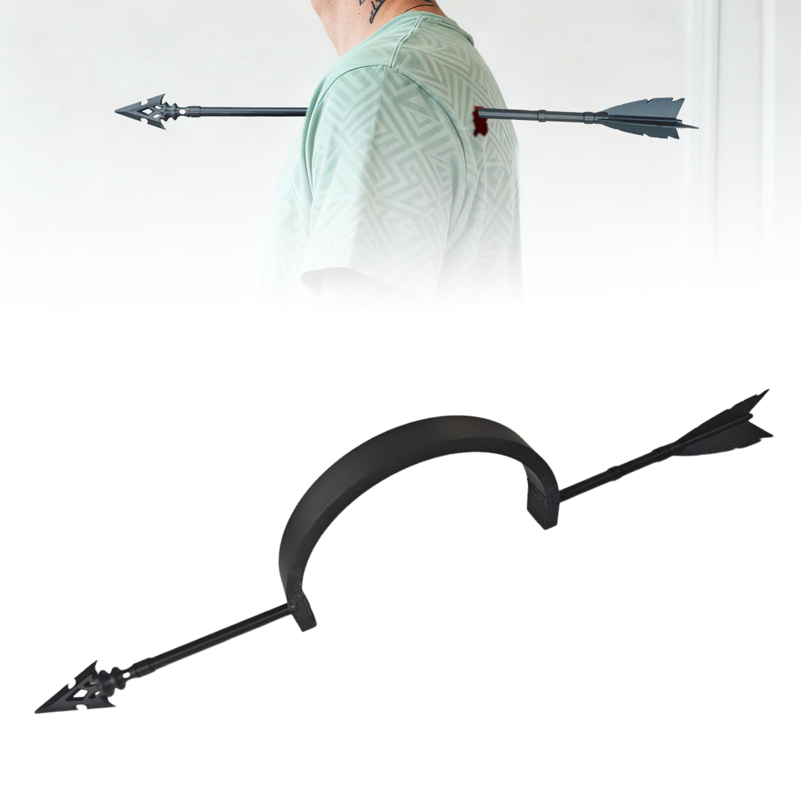 SUNUCO Realistic Arrow Through Shoulder Prop Halloween Funny Halloween Costume Accessory for Adults & Teens, Safe Special Effects Gag Prop for Parties, Cosplay & Pranks