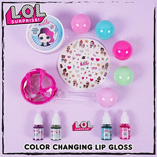 L.o.l. Surprise! Color Change Lip Gloss By Horizon Group Usa, Mix & Create 5 Color Changing Multi Flavored ,Diy Lip Gloss Making Kit, Containers & Decorative Stickers Included.multicolored #TOP1