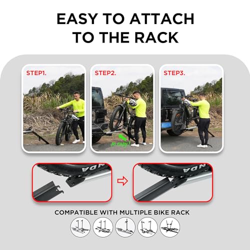 Young Electric Bike Rack Loading Ramp, Fit for E-Bikes, Fat Tires, Mountain Bikes, Road Bikes, Ordinary Bikes, Compatible with Young OutfitR Rockland Racks
