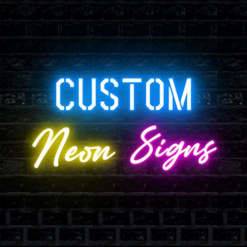 Personalizado letrero de neón luminoso LED, Letrero de luces de neón grande personalizado para boda, Fiesta de cumpleaños, Bar, Cuarto, Decoración hogareña(70 cm, 1 líneas de texto) Cover