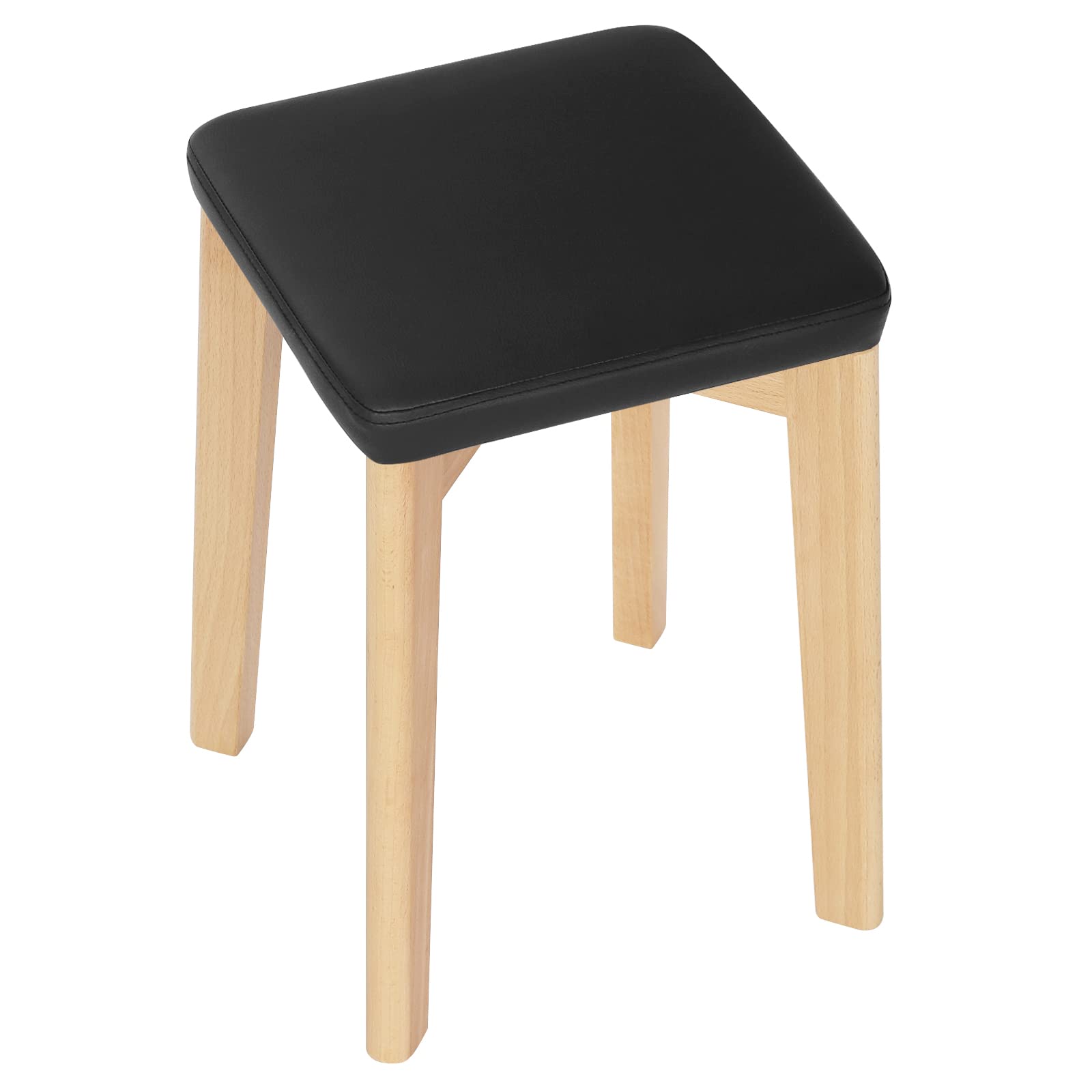WOLTU Lot de 2 Chaises de Salle à Manger,Tabouret de Cuisine | Tabouret en Bois Massif avec Siège Rembourré d’Éponge et Recouvert de PU