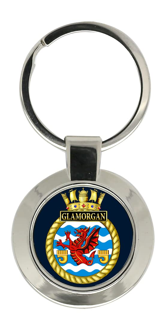 Giftshop Uk Unisex Silver Coloured Metal Hms Glamorgan Royal Navy Key Ring
