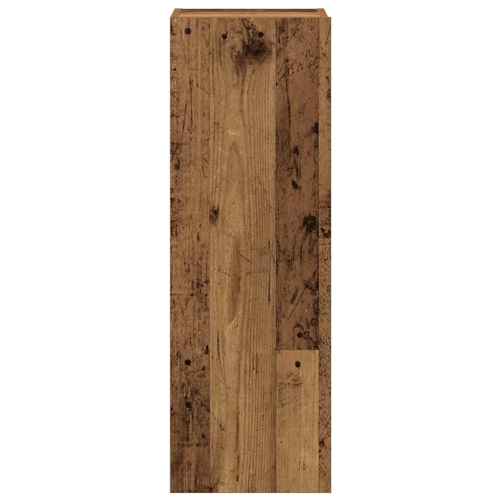 5-częściowy zestaw do montażu na ścianie, imitacja starego drewna, 80 x 30 x 30 cm, nowoczesny regał na media do salonu, sypialni, oszczędność miejsca