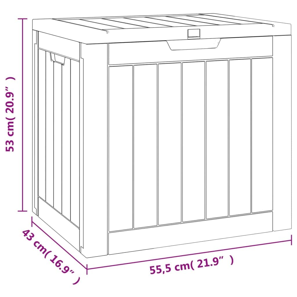 vidaXL Boîte de stockage de jardin noir 55,5x43x53 cm polypropylène