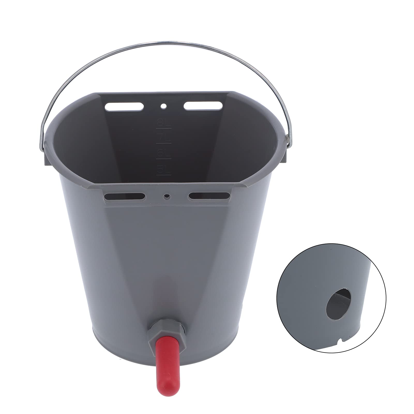 Tbest Mangiatoie, Mangiatoia in Plastica da 8 Litri e con Capezzoli Controlla l'attrezzatura per l'alimentazione per l'uso EskPer Vitelli (per bovini)