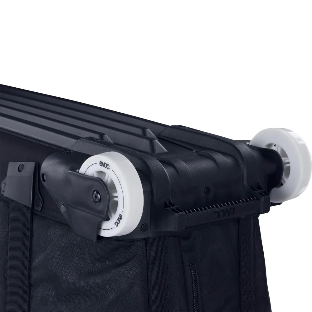 EVOC ROAD BIKE BAG PRO Walizka rowerowa (składana torba transportowa na rowery szosowe i triathlonowe, bez kokpitu i siodełka, CLIP-ON WHEEL 3.0, maks. rozstaw osi 112 cm, z BIKE STAND PRO)