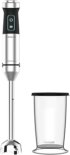 Cecotec Mixeur Plongeant Power TitanBlack 1500 XL. 1500W, Technologie CrossBlades avec lames Revêtues en Titane noir, Cloche anti-éclaboussures, Sélecteur de vitesse progressif, Pied XL