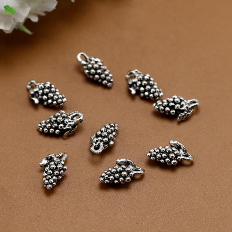NUOBESTY 50Pcs Alloy Grape Pendant Charms Silver Necklace Charms for Jewelry Making, Necklace Bracelet Keychain, DIY Craft Accessories - Image 5