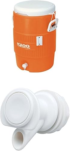 Igloo - Jarra de bebidas con tapa de asiento de 5 galones con grifo y grifo de repuesto