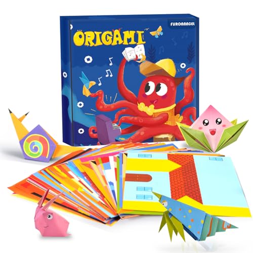 Juego De Origami Para Niños, 108 Hojas De Papel Con 54 Patrones, Kit De Origami Con Libro De Instrucciones, Papel De Origami Para Niños Y Niñas De 3 A 12 Años