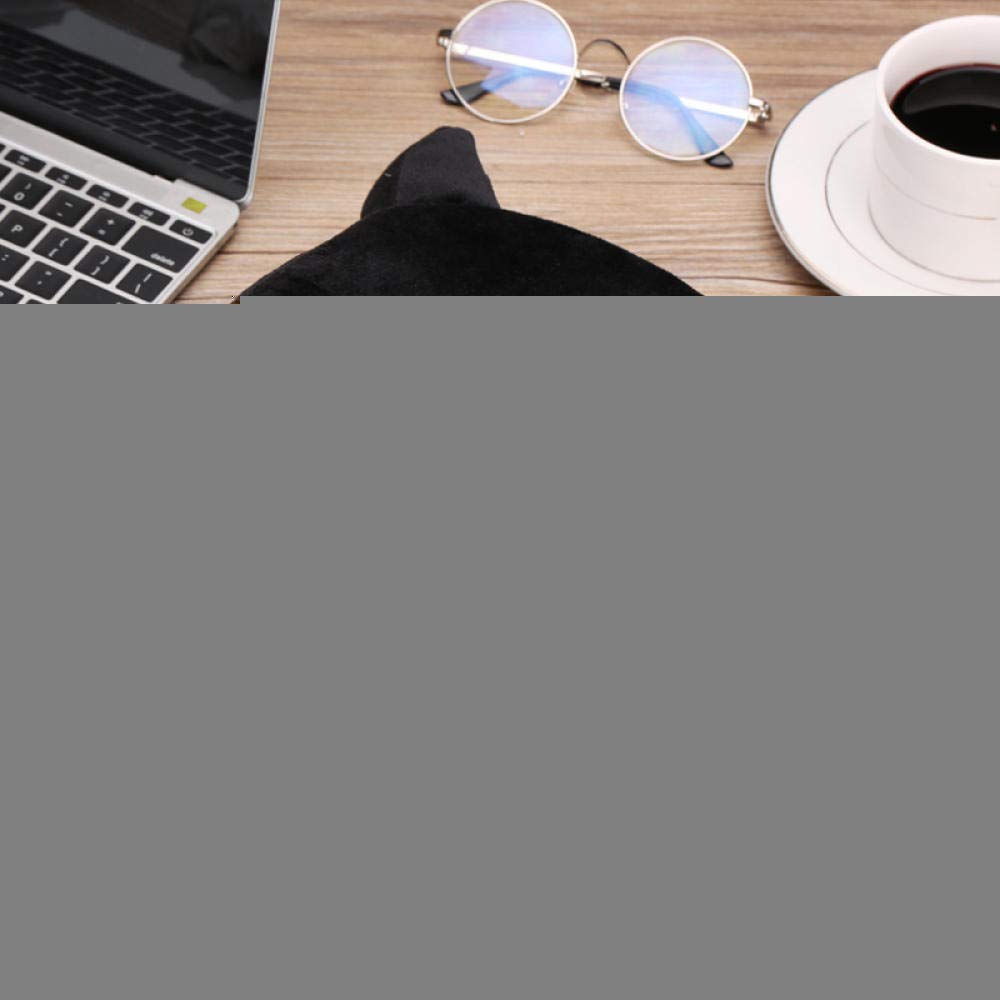 Heated Mouse Pad Winter Warm Mouse Pad Thick Cartoon Plush Hand Warmer Heated Mouse Mat USB Port with Wristguard Black Dog