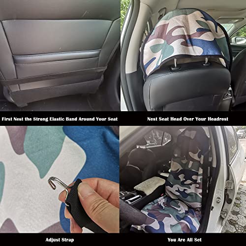 Image of Car Seat Cover Protector Front Seats,for Gym Workout,Running,Swimming,Beach and Hiking,Waterproof Sweat Towel Bucket Seat Covers for Cars SUV Trucks (Camouflage, 2Pcs)