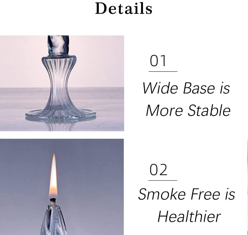 Petroleumlampe, Glas mit Docht Retro Desktop Kristallkammer for den Innenbereich Notfall Öllaterne(H 29cm)