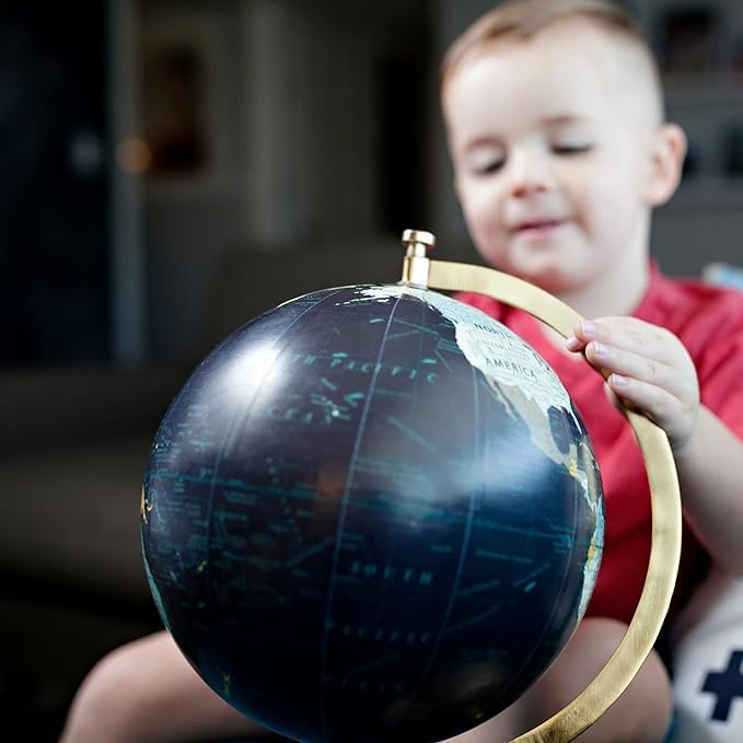 World Globes for Adults | Decorative Large World Globe with Stand 12 inch, with Tripod Stand, Adjustable Height-Black