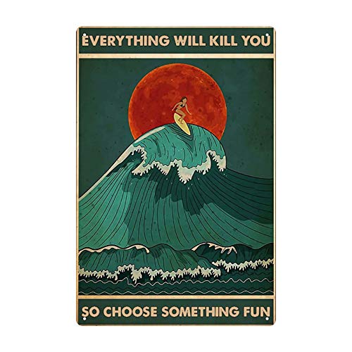 Surf Wooden Sign, So Choose Something Fun Art Wood Hanging Sign Bathroom and Room Garage Kitchen...
