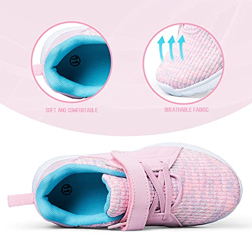RUNSIDE Toddler Boys Girls Running Shoes Athletic Tennis Sneakers for Kids，Breathable and Lightweight Pink3
