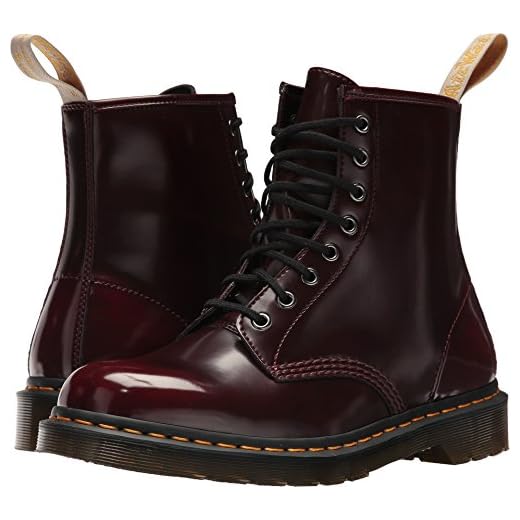 Dr. Martens Vegan 1460 klassiska stövlar för kvinnor, Röd Cherry Red 600, 37 EU