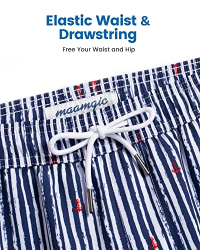 Image of maamgic 5inch Mens Swim Trunks with Compression Liner 2-in-1 Swimming Shorts Stretch Quick Dry with Zipper Pockets