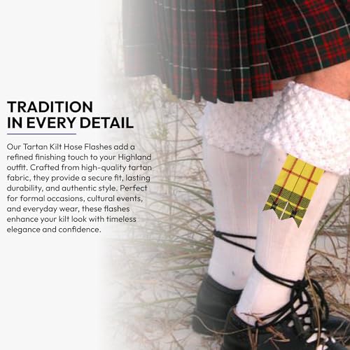 Image of Scottish Tartan Kilt Flashes with Elastic Adjusters