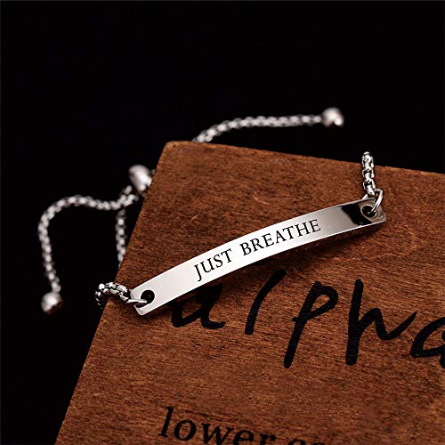 Kisseason Inspirational Mantra Bracelet for Women Girl Jewelry Adjustable Chain Friendship Bangle Bracelet3