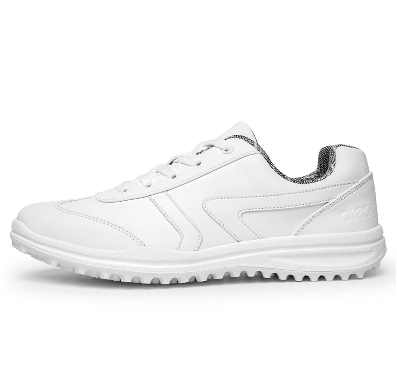 WJFGGXHK Womens Golf Shoes, Lightweight Golf Sneakers Non-Slip Leather Golf Sports Shoe,White,40 EU