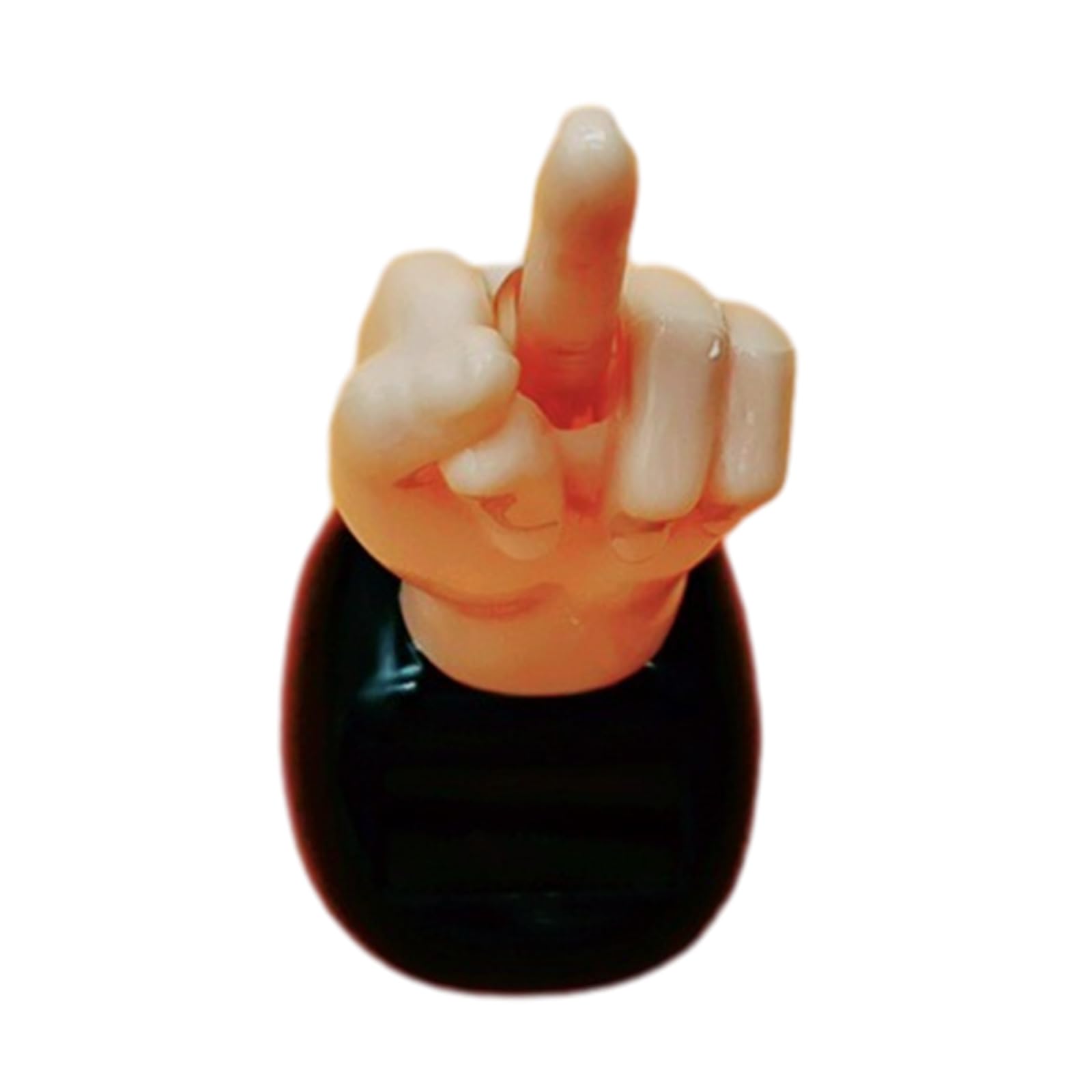 Figurine Solaire "doigt D'honneur" Dansante - Décoration Humour Pour Tableau De Bord Voiture, Bureau, Rebord De Fenêtre - Fonctionne à La Lumière (soleil Ou Lampe) - Rose, Environ 10 Cm