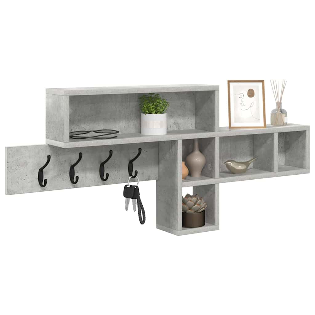 Table de chevet murale - Support mural en béton - Étagère en bois - Étagère suspendue - Organiseur de rangement pour salle de bain, chambre à coucher, couloir, cuisine, bureau