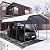 Chilihom Car Port Metal Carport 12 ×20 FT Heavy Duty Carport Kit, Metal Garage Carport Canopy with Galvanized Steel Frame and Roof, Car Tent Shelter Outdoor Storage Shed for Boats and Truck, Charcoal