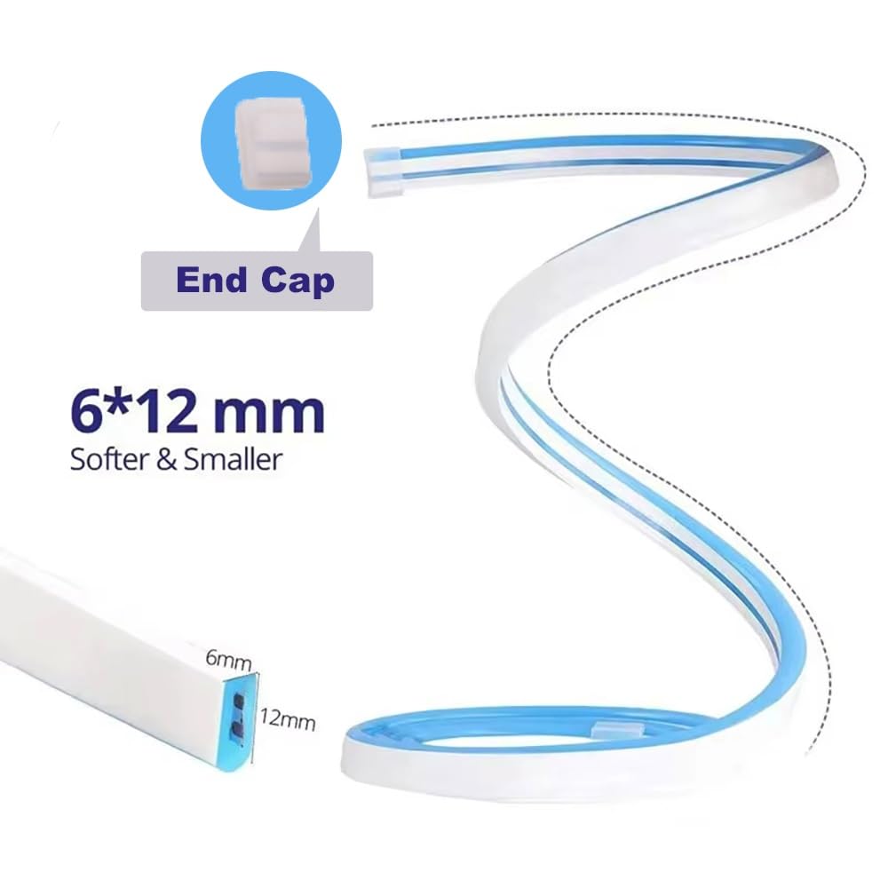 12 V DIY LED-Neonstreifenlicht, 6 mm x 12 mm, flexibler Silikonschlauch, 2,5 cm, schneidbare Bandlampe, 1 Meter, 1 Stück(White 4000k)