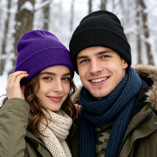 Image of ZOORON Beanie for Men Women Slouchy Winter Beanie Hats Cuffed Skull Caps