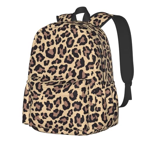 Leopard Animal Texture Laptop Backpack For Men Women, Lightweight Daypack Bookbag For Daily Commutes Business Travel Hiking