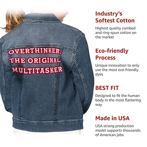 The Original Multitasker Kids' Denim Jacket - Overthinker Jean Jacket - Quotes Printed Denim Jacket for Kids4