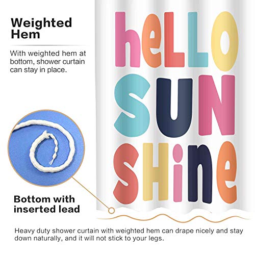 Sddser Hello Sunshine Shower Curtain Sets, Colorful Character For Children Bathroom Curtains, 72X72 Inch With 12 Free Hooks， Yllssd1928 #TOP4