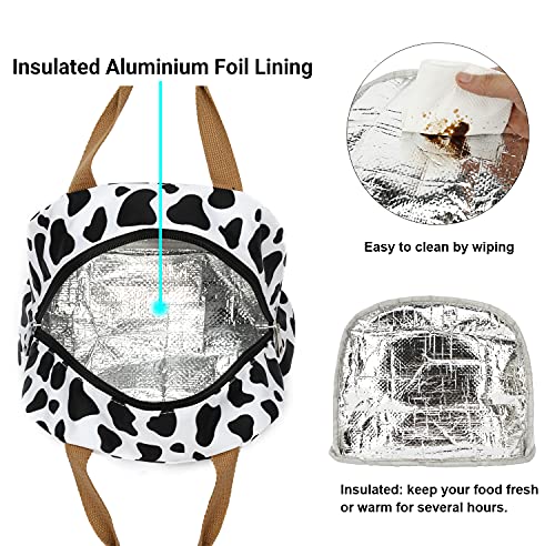 Yusudan Cow Print Lunch Bag For Women Girls, Reusable Insulated Picnic Tote Bags For Adults Kids Work School Hiking Beach #TOP2